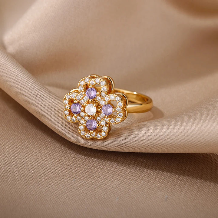 Antystresowy pierścionek z kwiatuszkiem