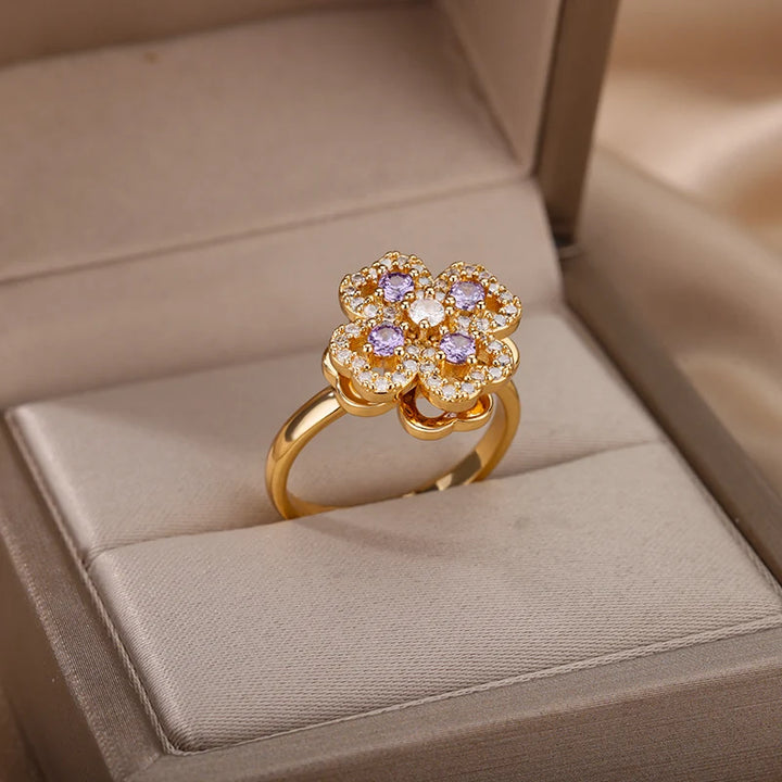 Antystresowy pierścionek z kwiatuszkiem