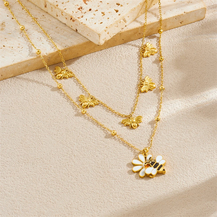 Podwójny naszyjnik z motywem pszczółek