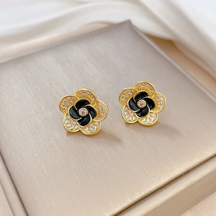 Komplet biżuterii z motywem bratka