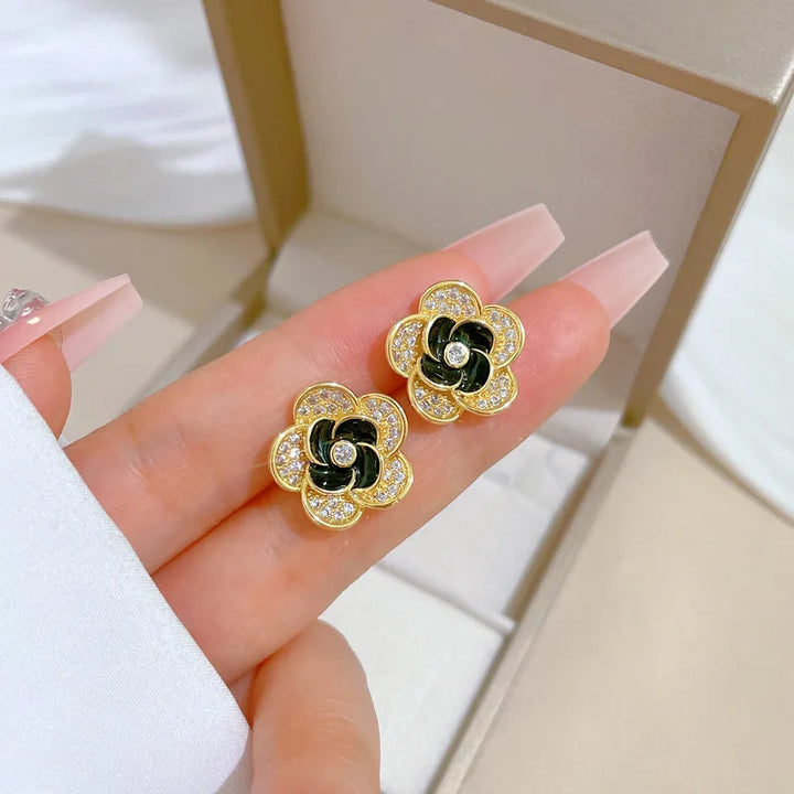 Komplet biżuterii z motywem bratka