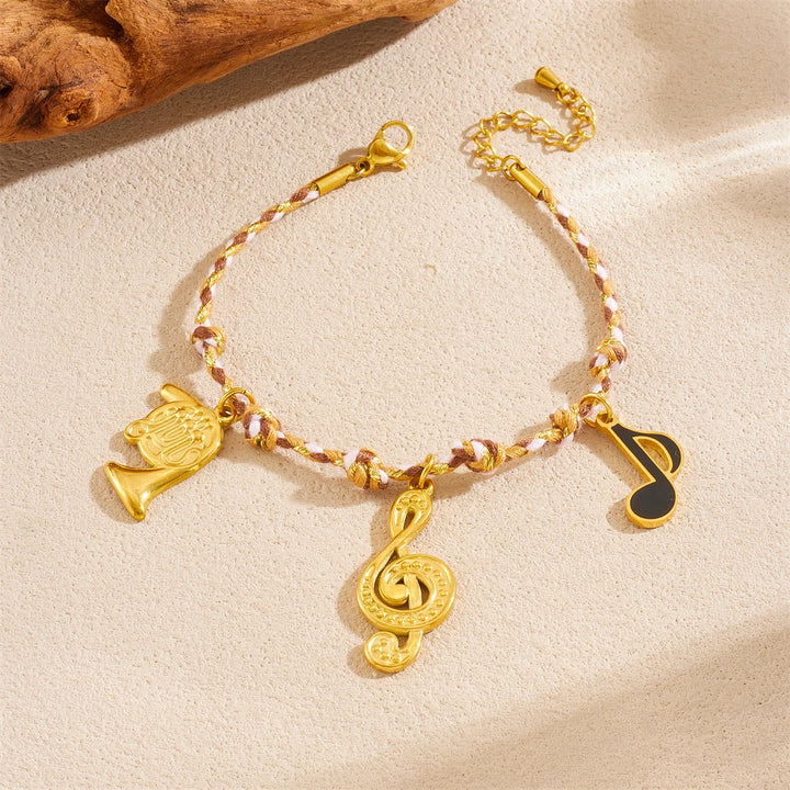 Rzemykowa bransoletka z motywem muzycznym